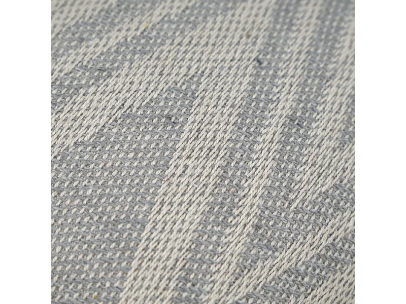 Coussin carré 40 x 40 cm coton brodé grands losanges gris - BEAM