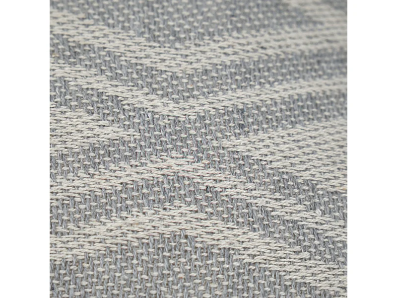 Coussin carré 40 x 40 cm coton brodé grands losanges gris - BEAM