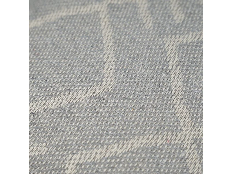 Lot 2 coussins carrés 40 x 40 cm coton brodé motif tribal gris - FLARE