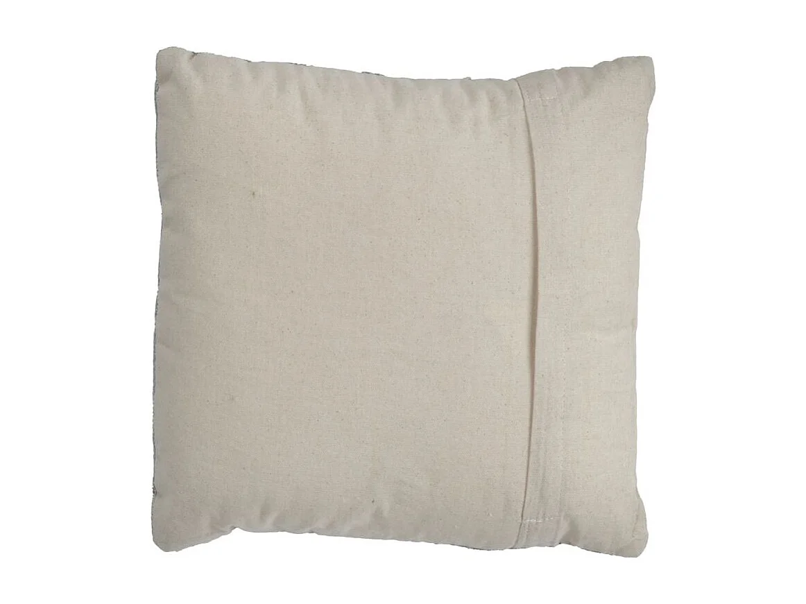 Lot 2 coussins carrés 40 x 40 cm coton brodé motif tribal gris - FLARE