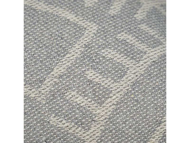 Lot 2 coussins carrés 40 x 40 cm coton brodé motif tribal gris - FLARE