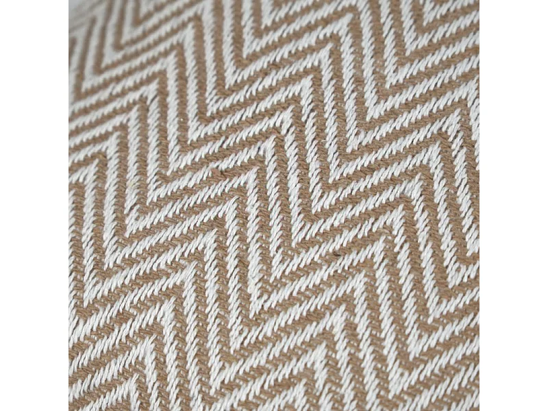 Lot 2 coussins carrés 40 x 40 cm coton brodé de chevrons beige - GLINT