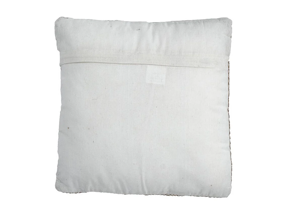 Lot 2 coussins carrés 40 x 40 cm coton brodé de chevrons beige - GLINT