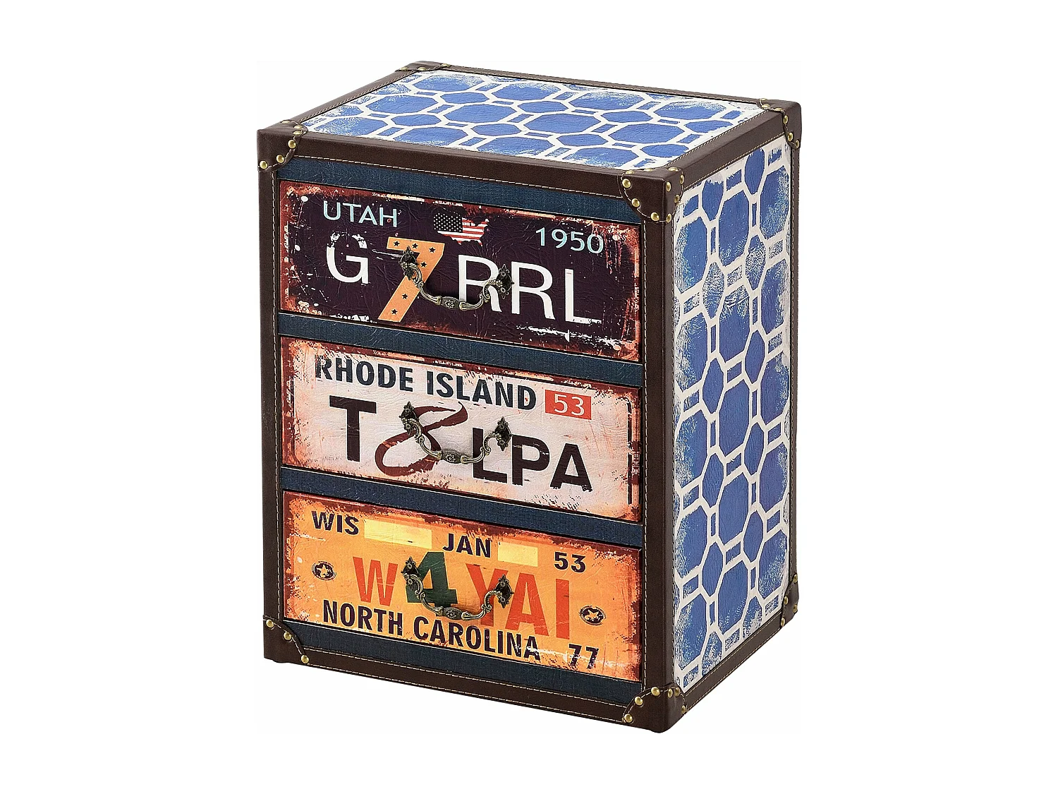 Commode stylée meuble de multicolore 40 x 30 x 50 cm 03_0006844