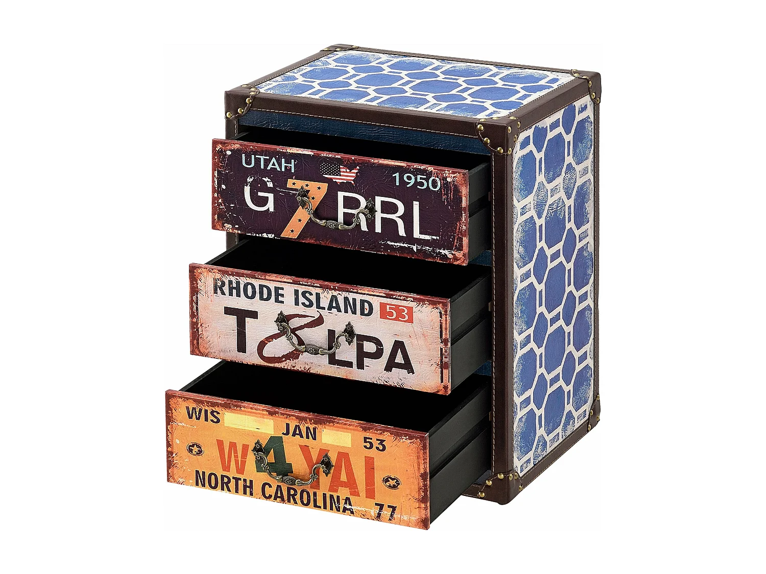 Commode stylée meuble de multicolore 40 x 30 x 50 cm 03_0006844