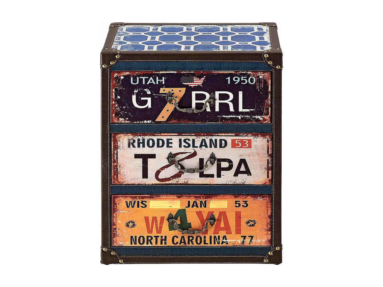 Commode stylée meuble de multicolore 40 x 30 x 50 cm 03_0006844