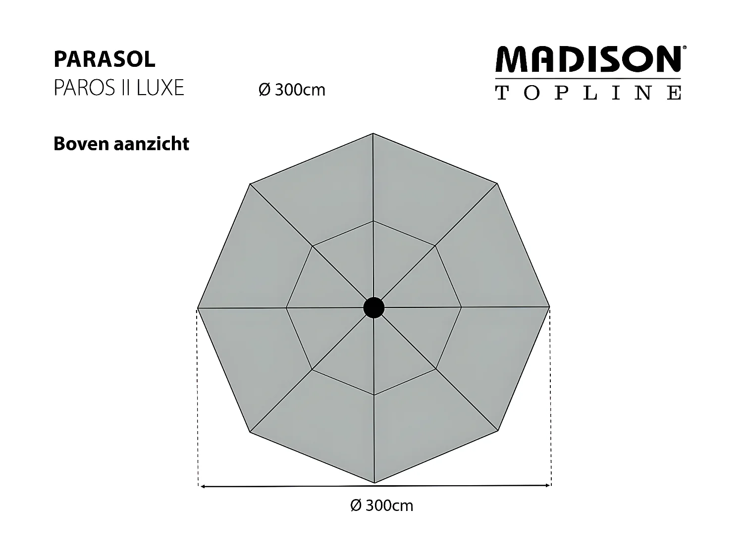 Guarda-sol Paros II Luxe 300 cm azul safira
