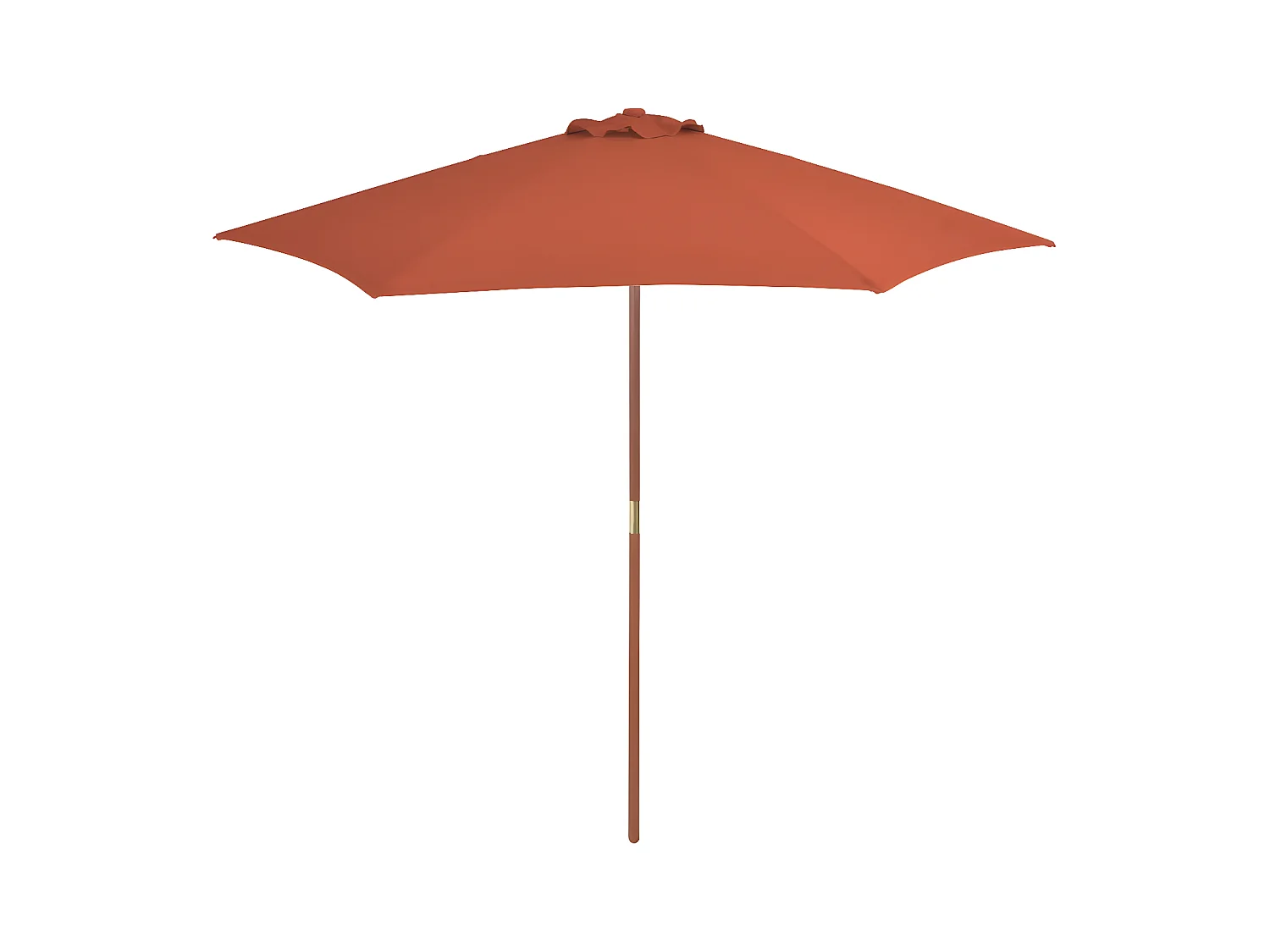 Parasol d'extérieur avec mât en bois 270 cm Terre cuite