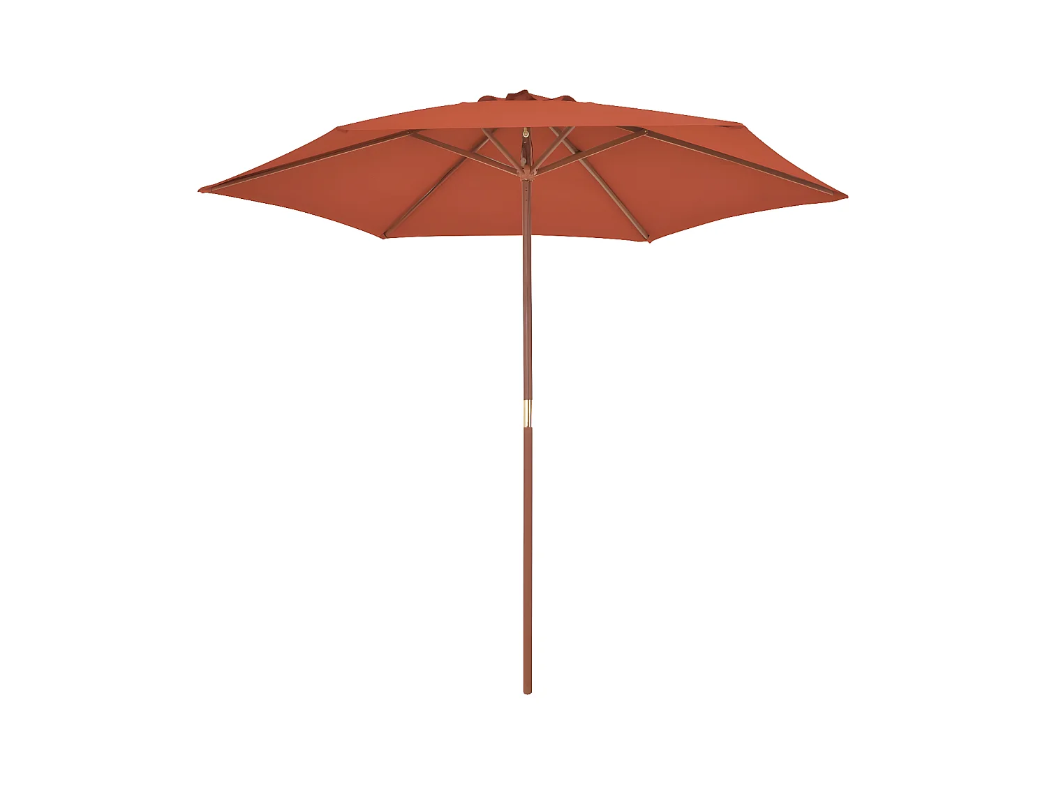 Parasol d'extérieur avec mât en bois 270 cm Terre cuite