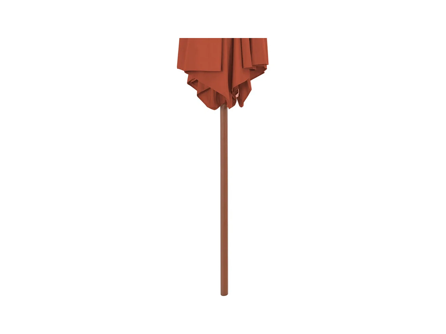 Parasol d'extérieur avec mât en bois 270 cm Terre cuite