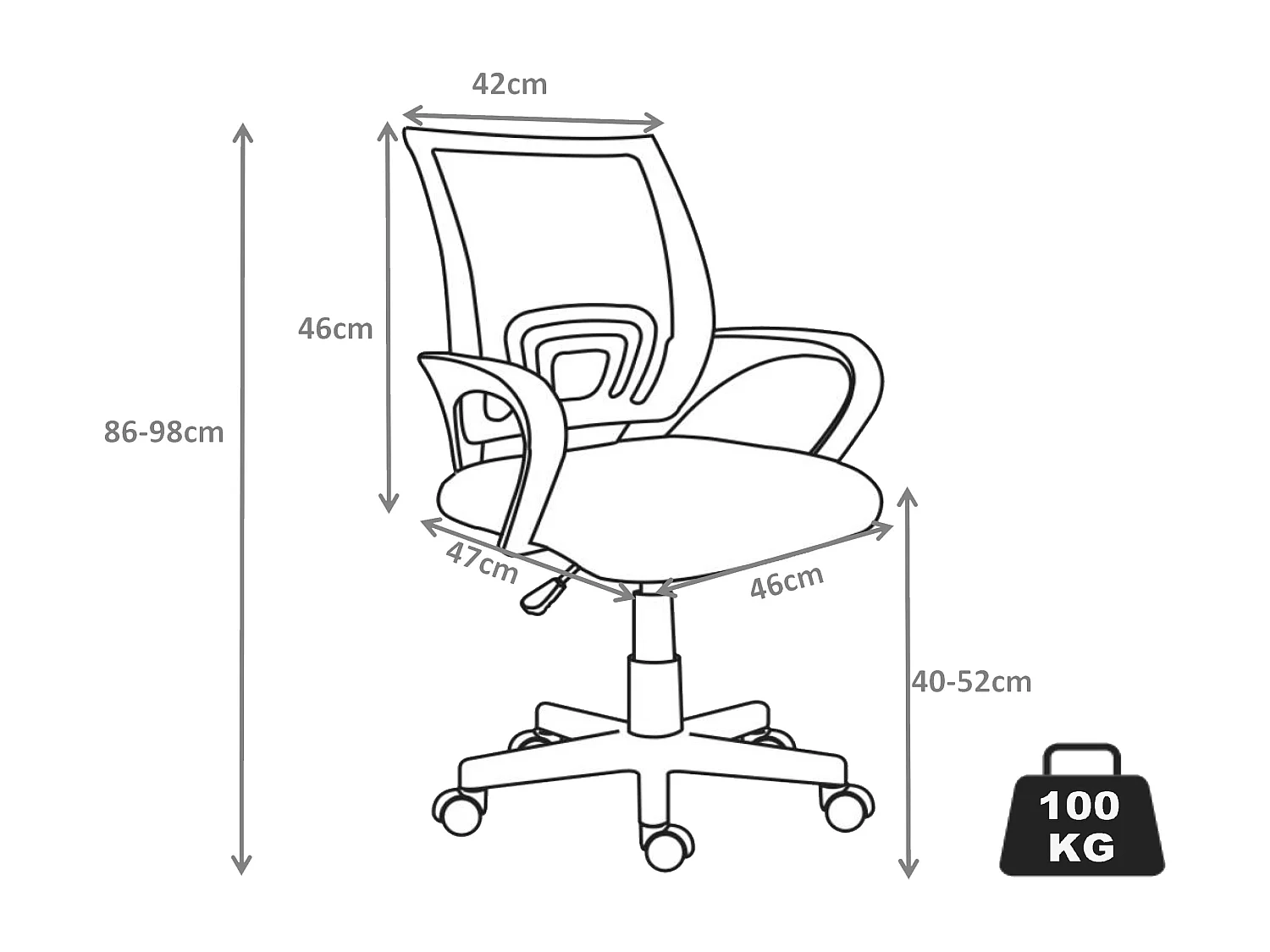 VCM chaise de bureau chaise jeune chaise pivotante chaise de bureau chaise visiteur Offal (noir / bleu)