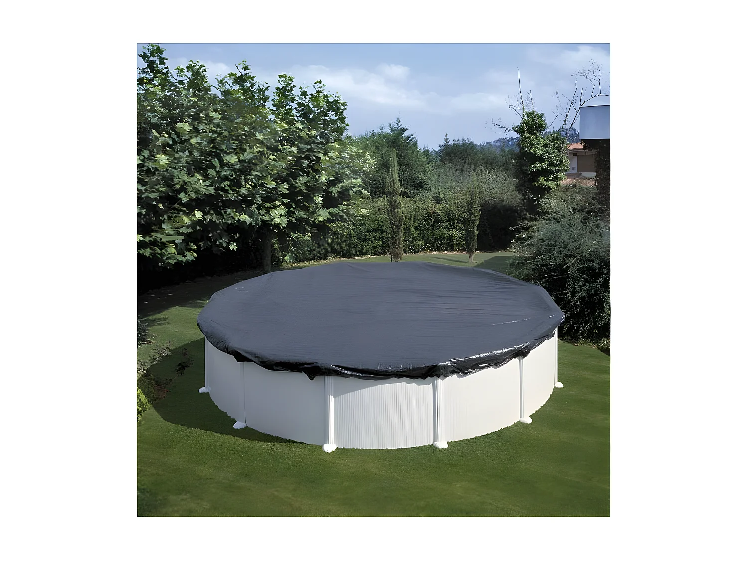 Winterafdekking voor ronde stalen zwembaden Ø 3,50 m - Gré, 120 g/m², kleur grijs