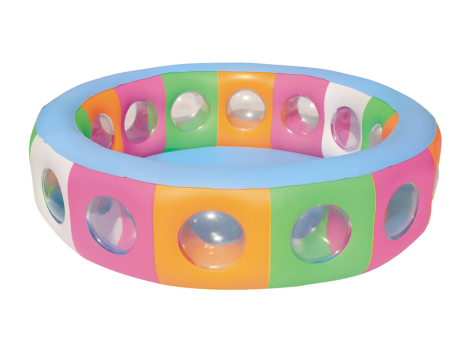 Piscine gonflable multicolore avec fenêtres - Ø 196 x 53 cm