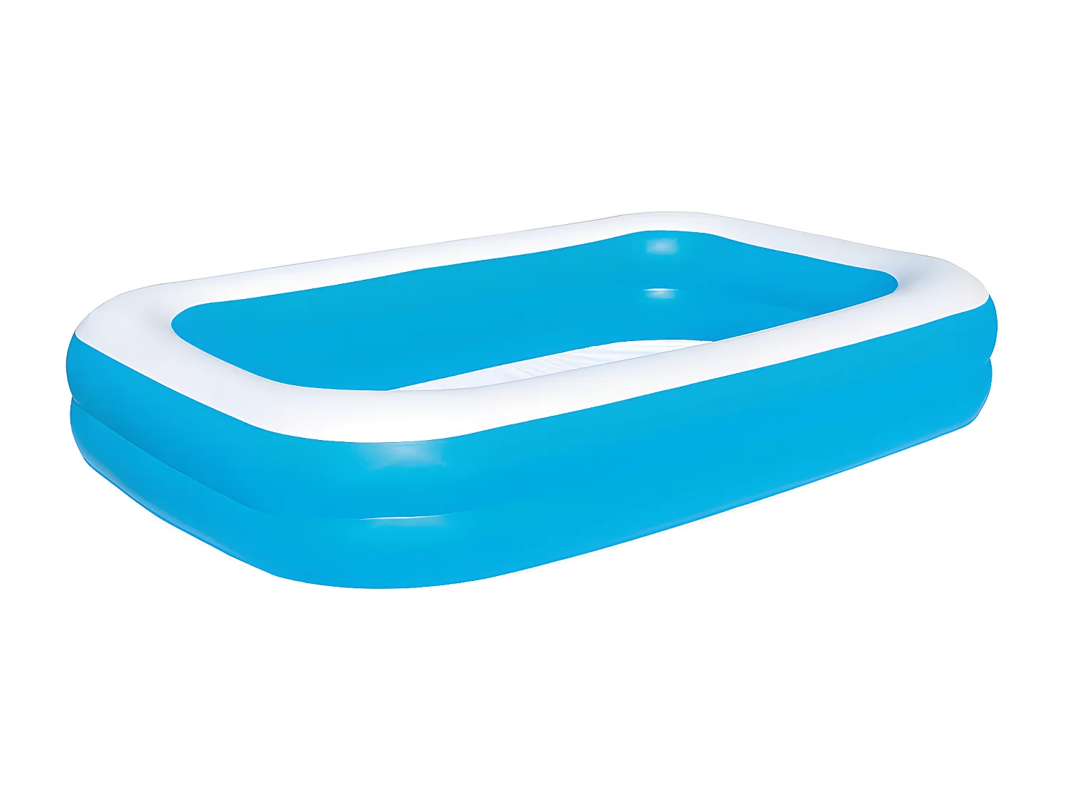 Piscina inflable familiar rectangular azul resistente con 3 válvulas de inflado - 269 x 175 x 51cm