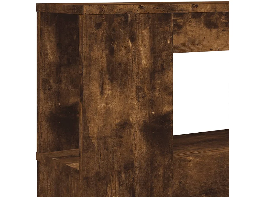 Hoofdeinde met LED 160x18,5x103,5 cm bewerkt hout gerookt eiken