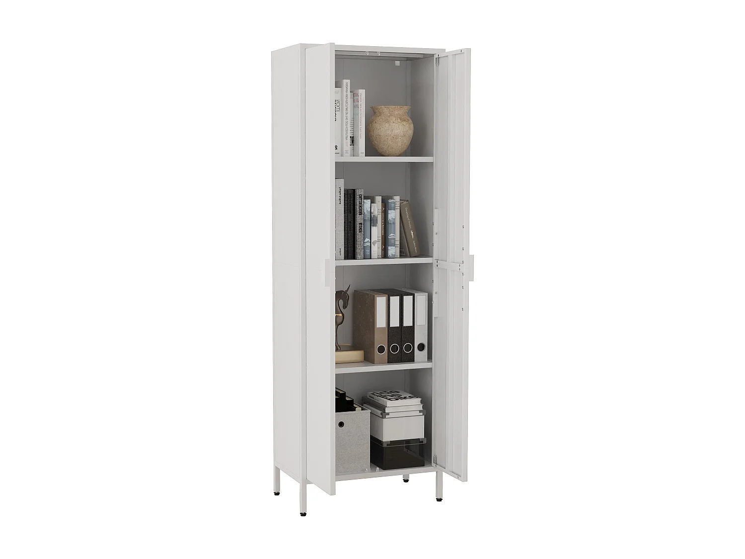 Office cabinet Flokas White H. 180 x W. 60 x D. 35 cm