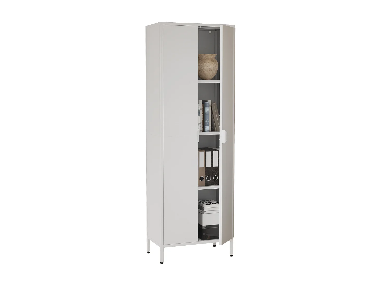 Office cabinet Flokas White H. 180 x W. 60 x D. 35 cm