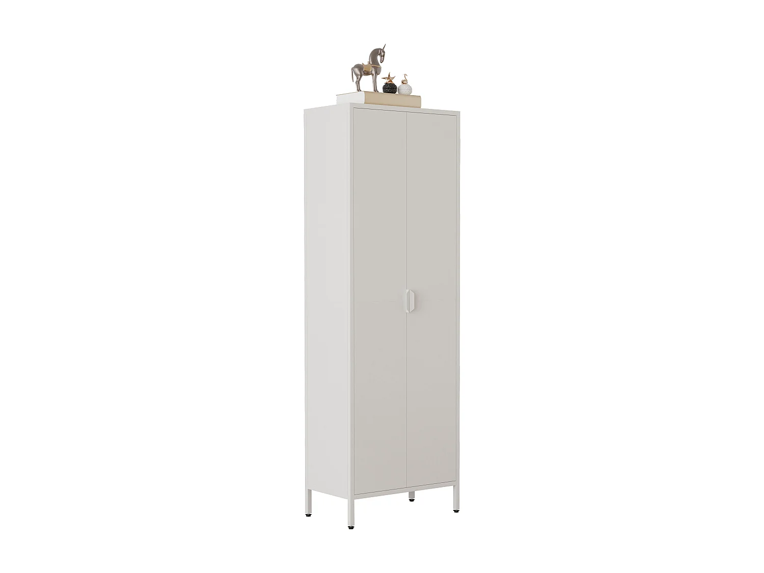 Office cabinet Flokas White H. 180 x W. 60 x D. 35 cm