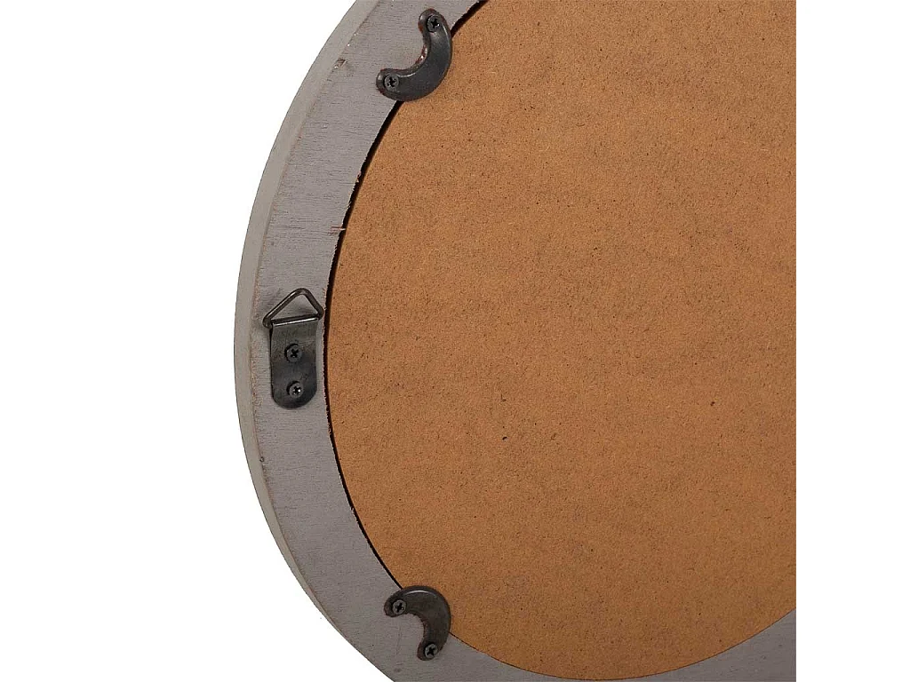Cabide com espelho em madeira e metal cinza 60x5x30