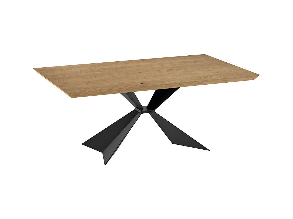 Stark Table fixe (200 x 100 cm) en placage noir