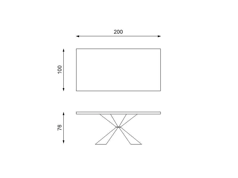Stark - Fixed table (200 x 100 cm) in black veneer