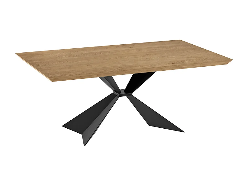 Stark Table fixe (200 x 100 cm) en placage noir
