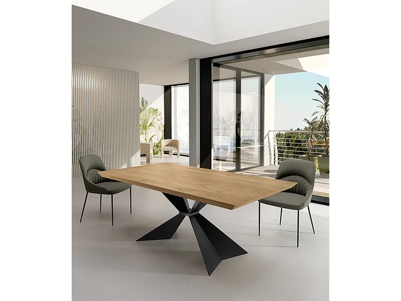 Stark - Vaste tafel (200 x 100 cm) in zwart fineer
