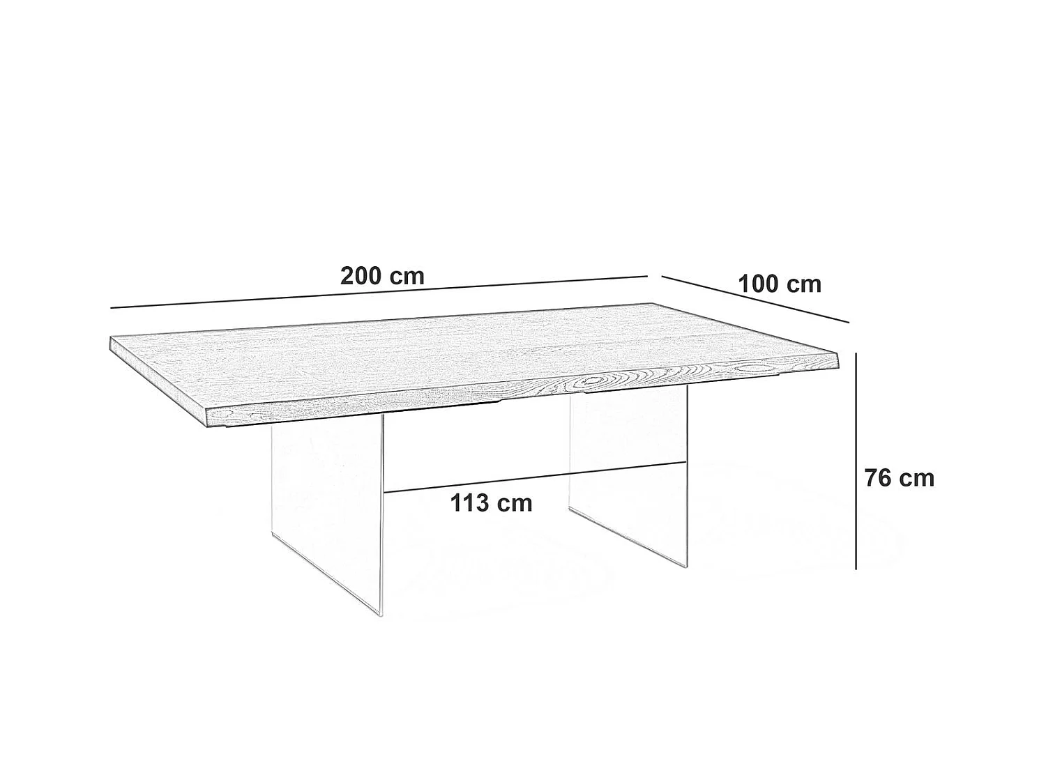 Snooker - Fixed Table (200 x 100 cm) in Brown Heat Treated Oak