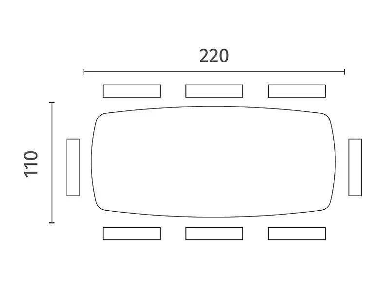 Thanos - Mesa Fixa (220 x 110 cm) em Cerâmica Marrom