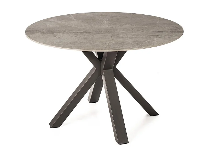 Loki - Tavolo fisso (120 x 120 cm) in solida ceramica antracite