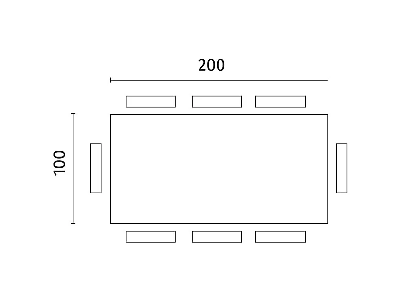 Spike – Fester Tisch (200 x 76 H cm) aus schwarzem Eichenfurnier