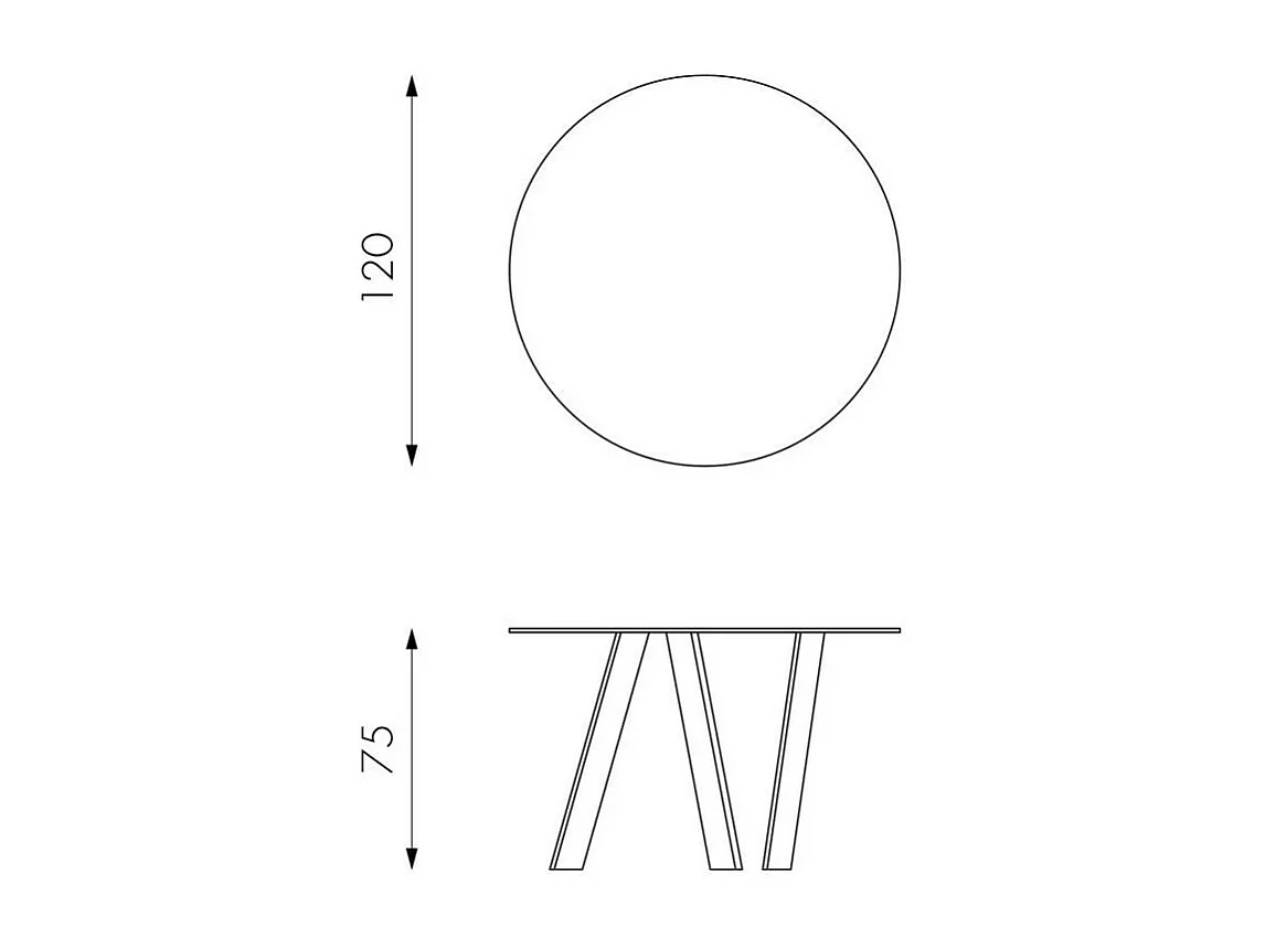 Table Fixe Rondò en Verre Trempé et Pieds Gris Chromés