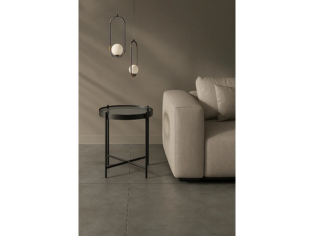 Marissa - Mesa de centro (38 x 38 x 43h) en cristal templado Negro