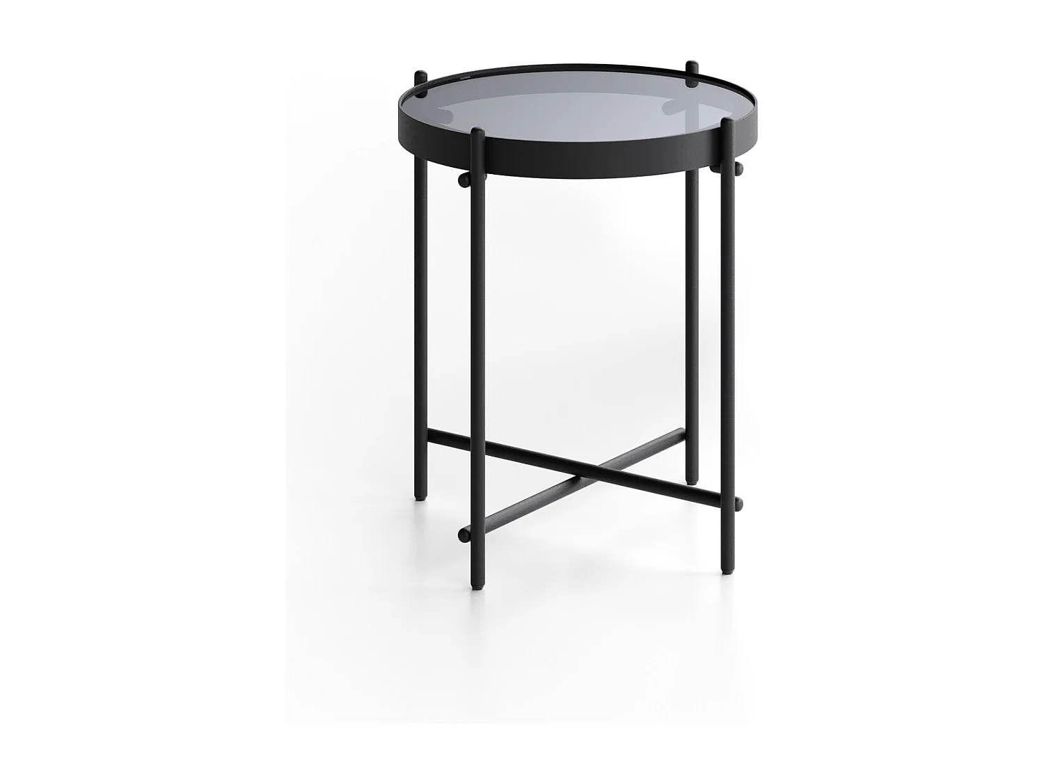 Marissa - Mesa de centro (38 x 38 x 43h) en cristal templado Negro