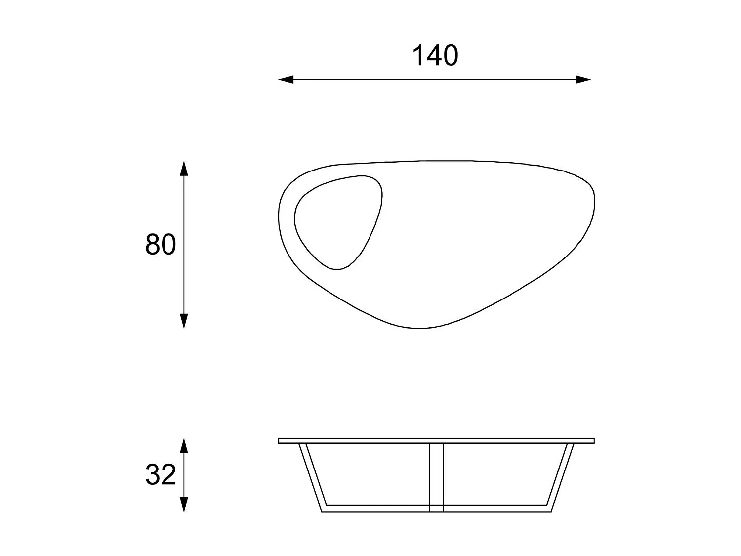 Drop - Stolik kawowy (140 x 80 x 32h) z płyty MDF w kolorze zielonym