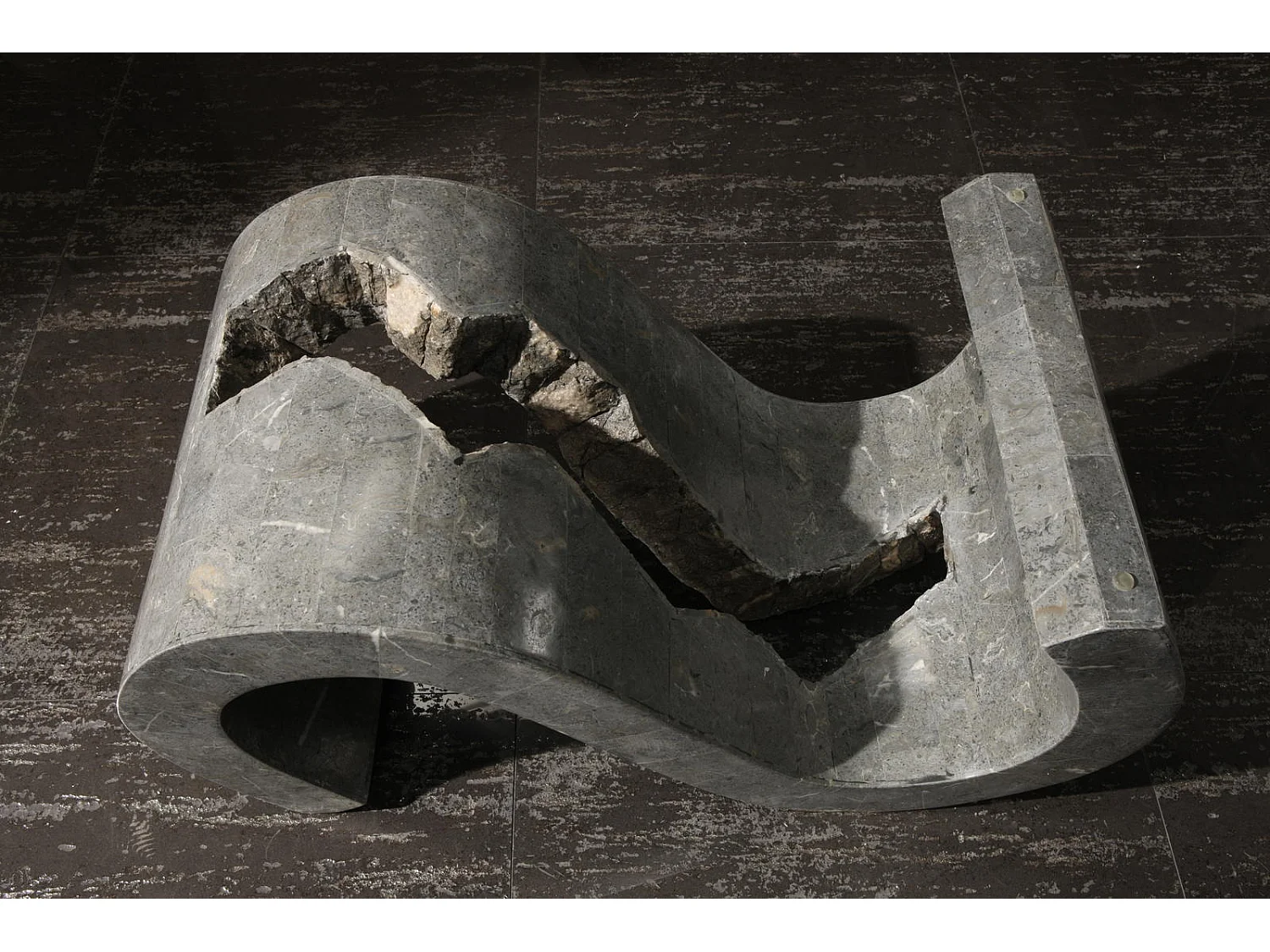 Flexus - Stolik kawowy (120 x 70 - Przezroczysty) ze szkła hartowanego w kolorze szarym