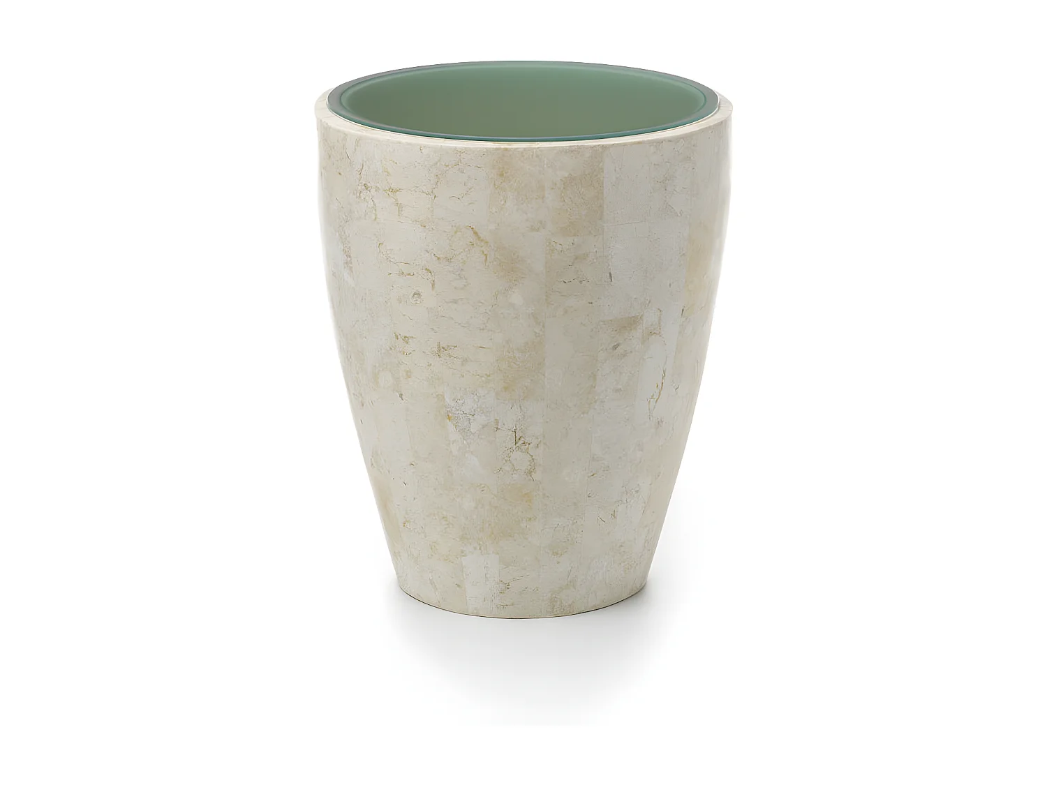 Bongo - Mesa de centro/auxiliar (50 x 50 - Transparente) en cristal templado beige