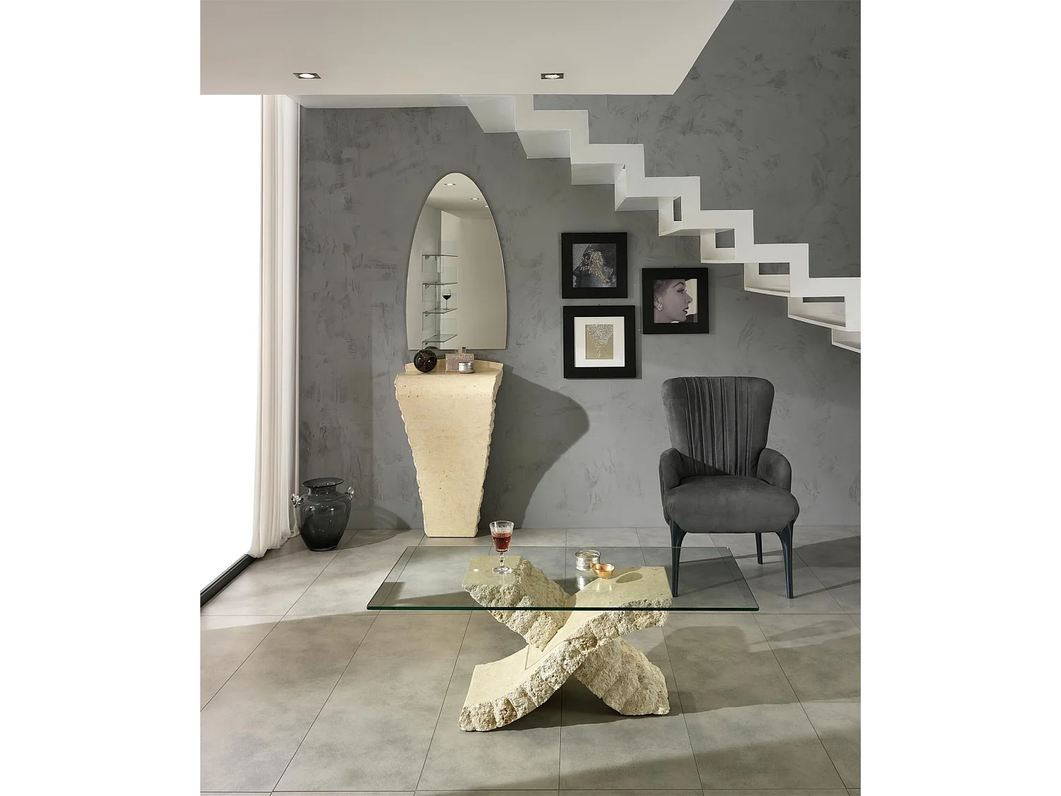 Xenon Table basse (120 x 70 Transparent) en verre trempé beige