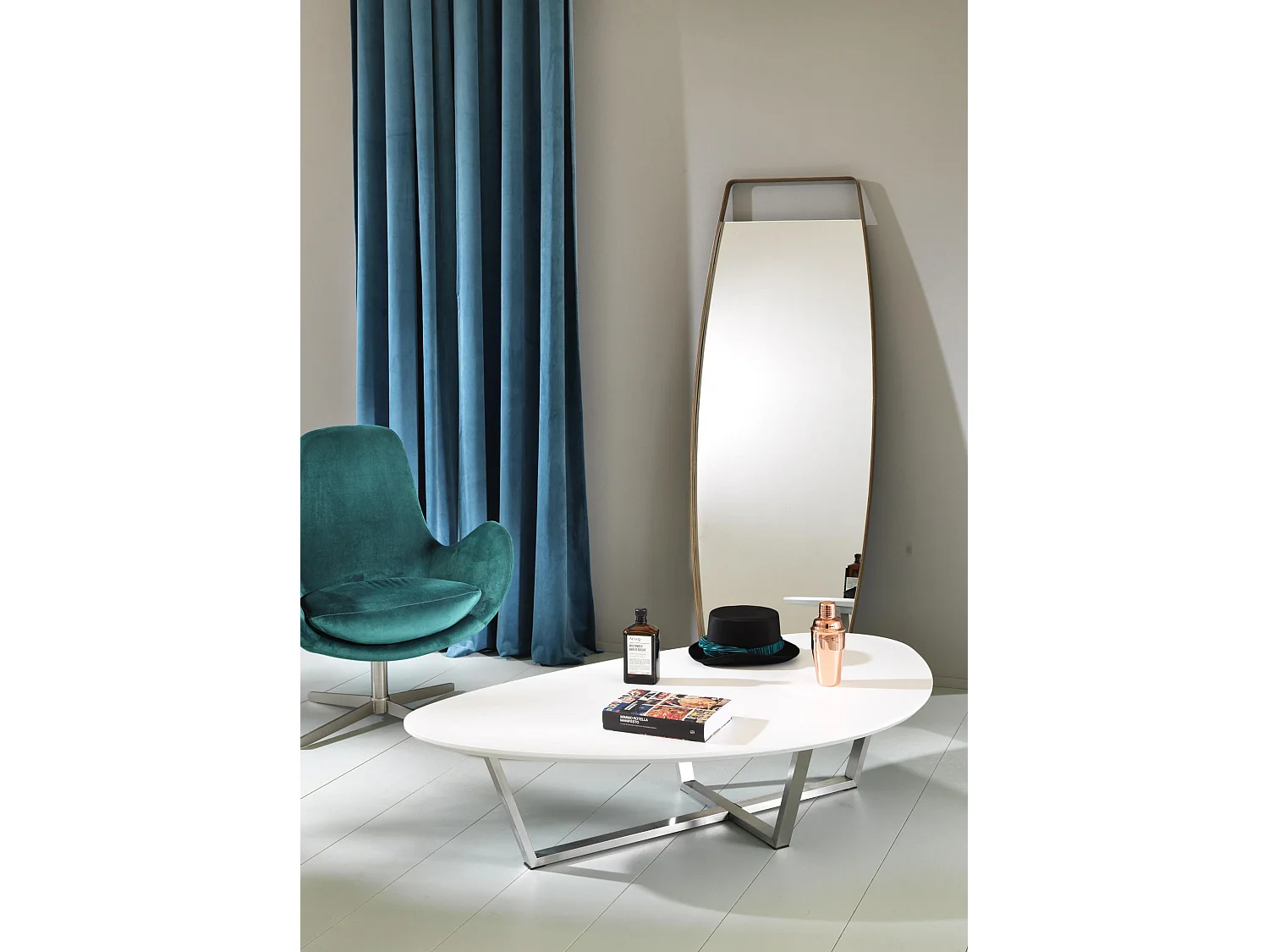 Drop Table basse (140 x 80 x 32h) en MDF Blanc