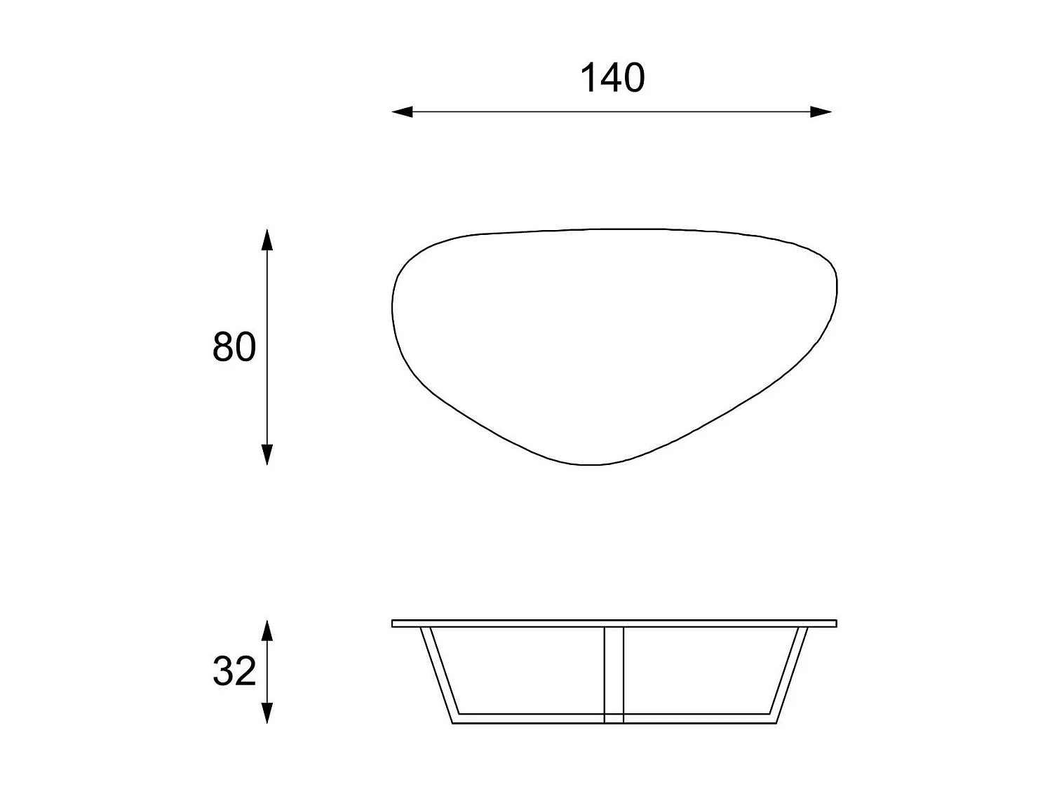 Drop Table basse (140 x 80 x 32h) en MDF Blanc