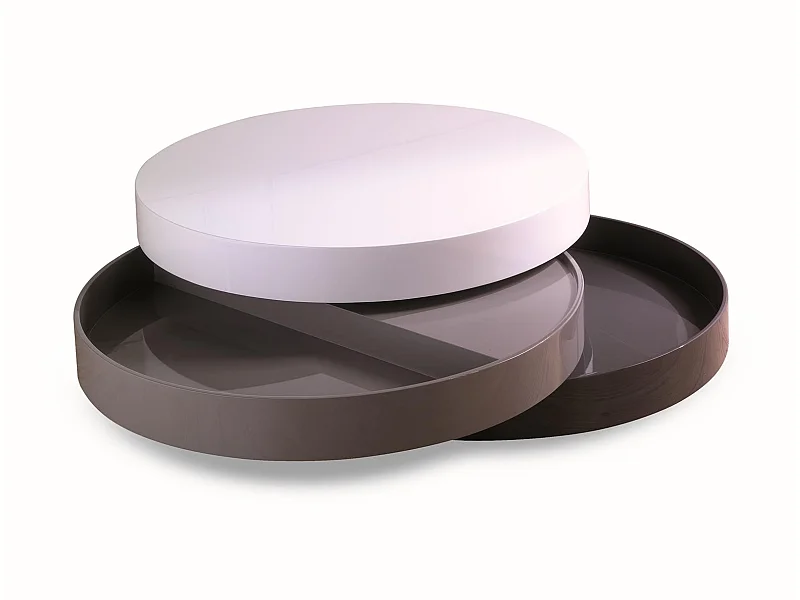 Twist 1 - Stolik kawowy (90 x 90 x 32h) z białej płyty MDF