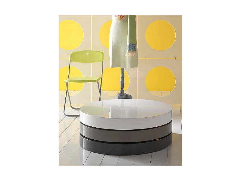 Twist 1 Table basse (90 x 90 x 32h) en MDF Blanc