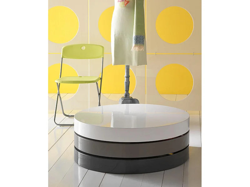 Twist 1 - Couchtisch (90 x 90 x 32h) aus weißem MDF