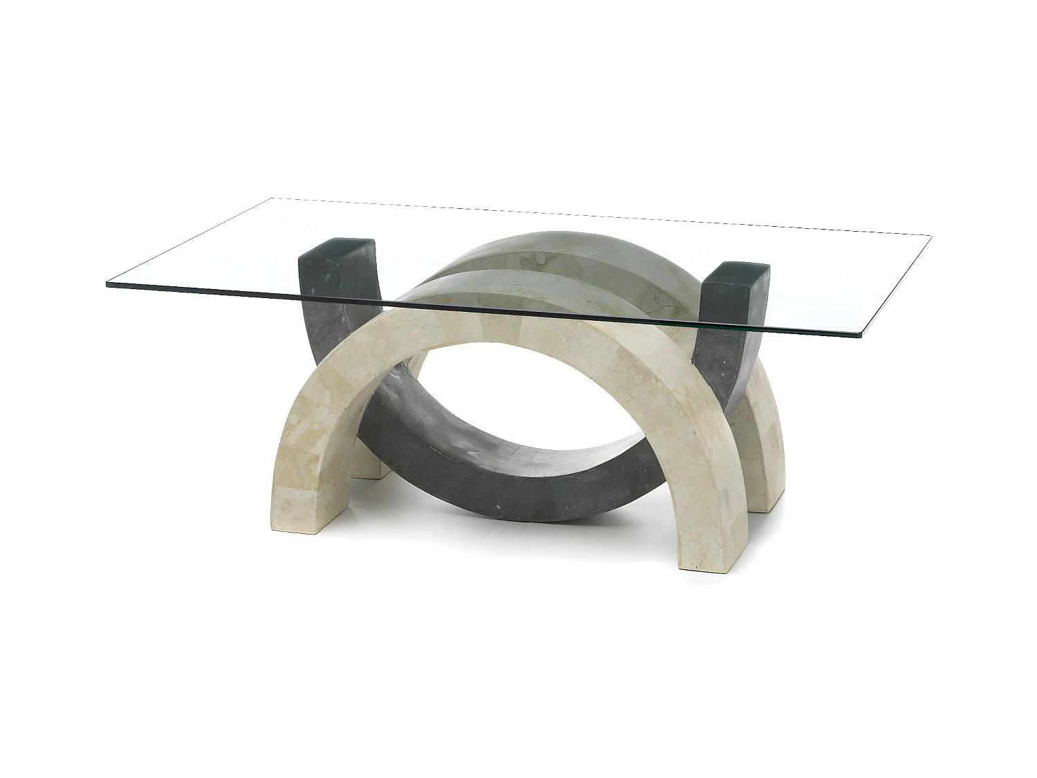 Olimpia – Couchtisch (120 x 70 – transparent) aus grauem gehärtetem Glas