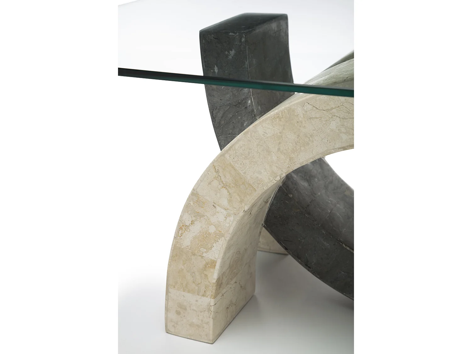 Olimpia Table basse (120 x 70 Transparent) en verre trempé gris
