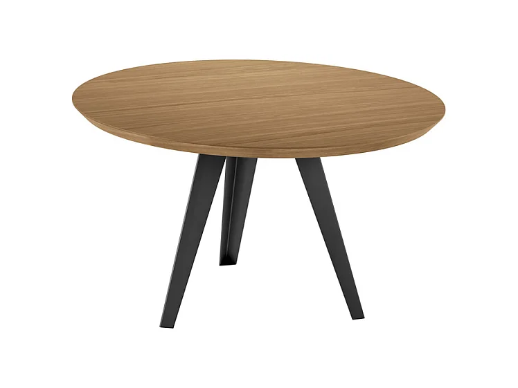Henry – Fester Tisch (DIAM 130 cm) aus schwarzem Eichenfurnier