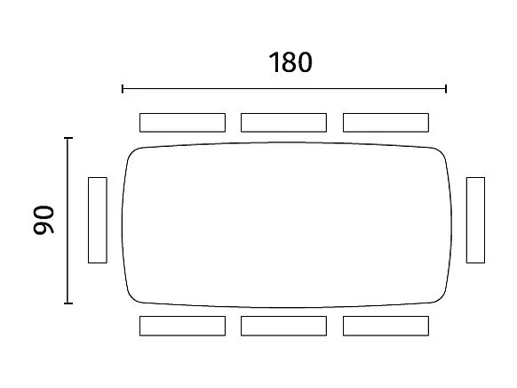 Gemini – Fester Tisch (180 x 90 x 76 cm) aus Walnusskeramik
