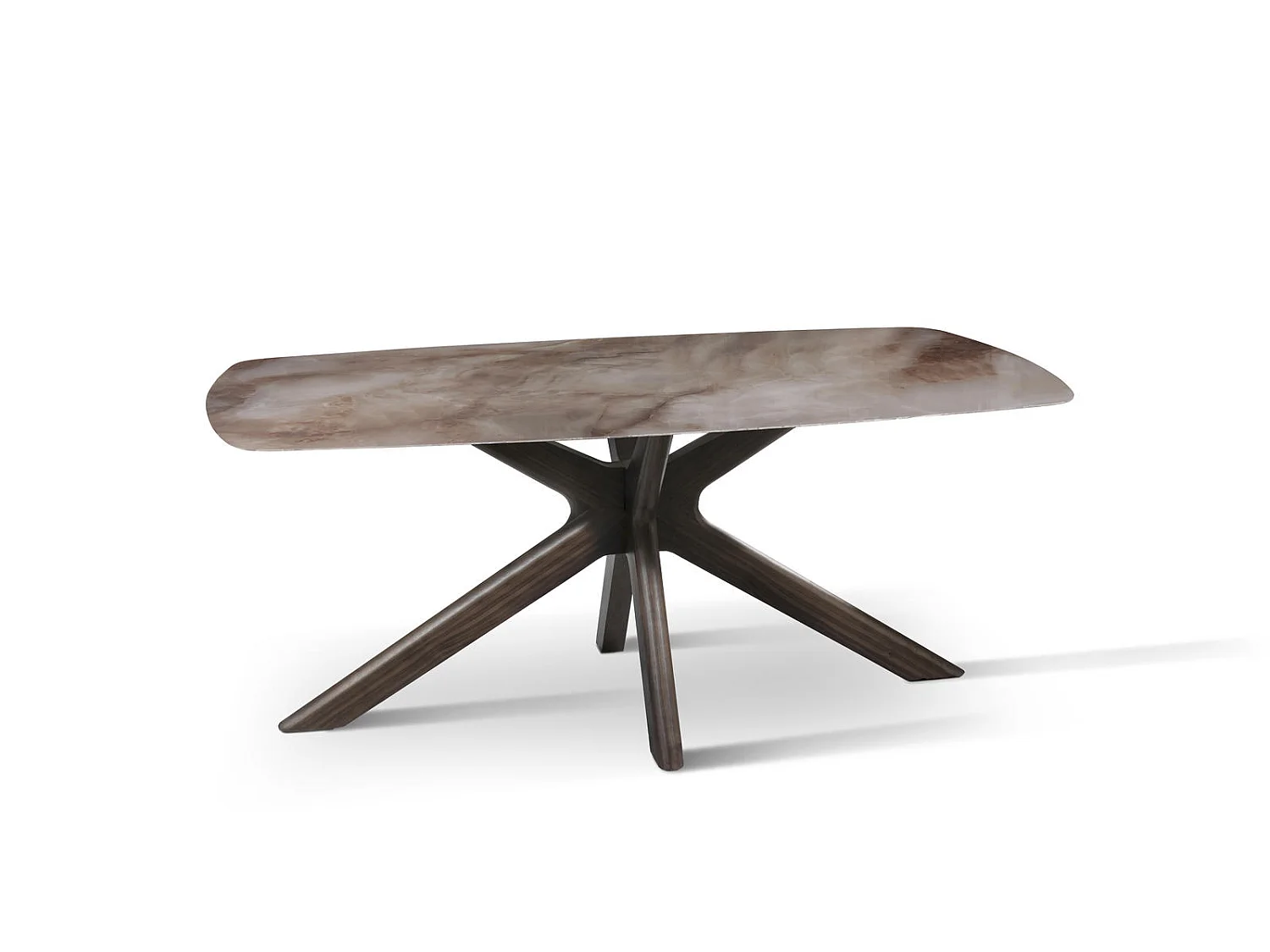 Gemini - Tavolo fisso (180 x 90 x 76 cm) in ceramica noce