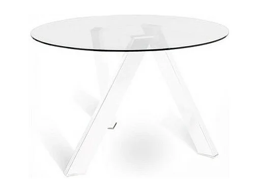 Ronde tafel chroomstaal en transparant glas Droog 120 cm