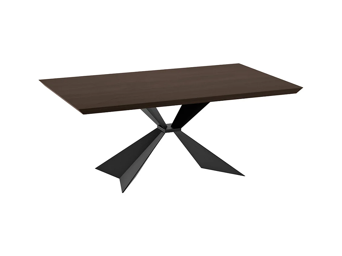 Stark Table fixe (200 x 100 cm) en placage noir